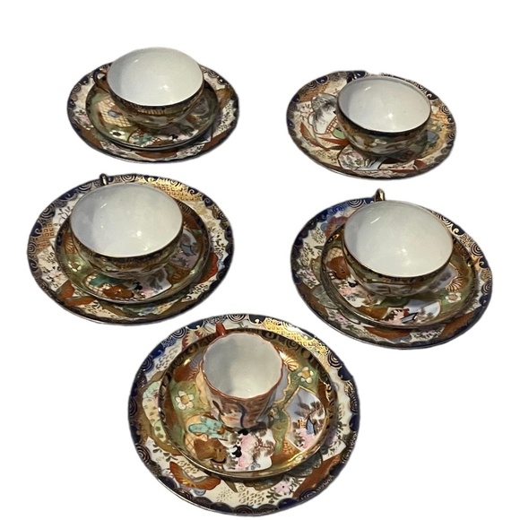 Vintage Japanese Chocolate Cup Geisha Girl Teacup and Saucer Bone China Japan - Picture 2 of 16